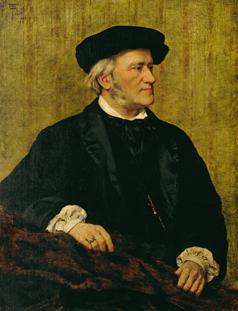 Portret Ryszarda Wagnera (1813-83) 1883 (olej na płótnie) autorstwa Giuseppe Tivoli