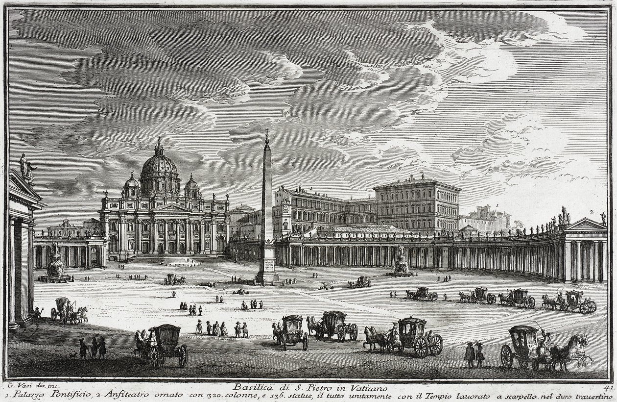 Bazylika św. Piotra, Watykan, ok.1753 autorstwa Giuseppe Vasi