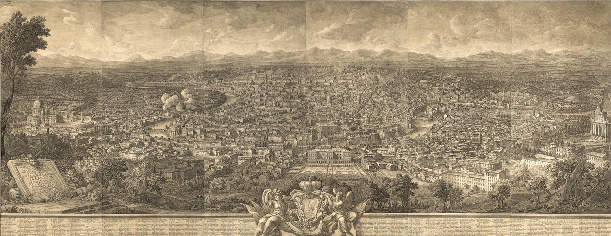 Giuseppe Vasi Perspektywa Alma Città di Roma widziana z Monte Gianciolo autorstwa Giuseppe Vasi
