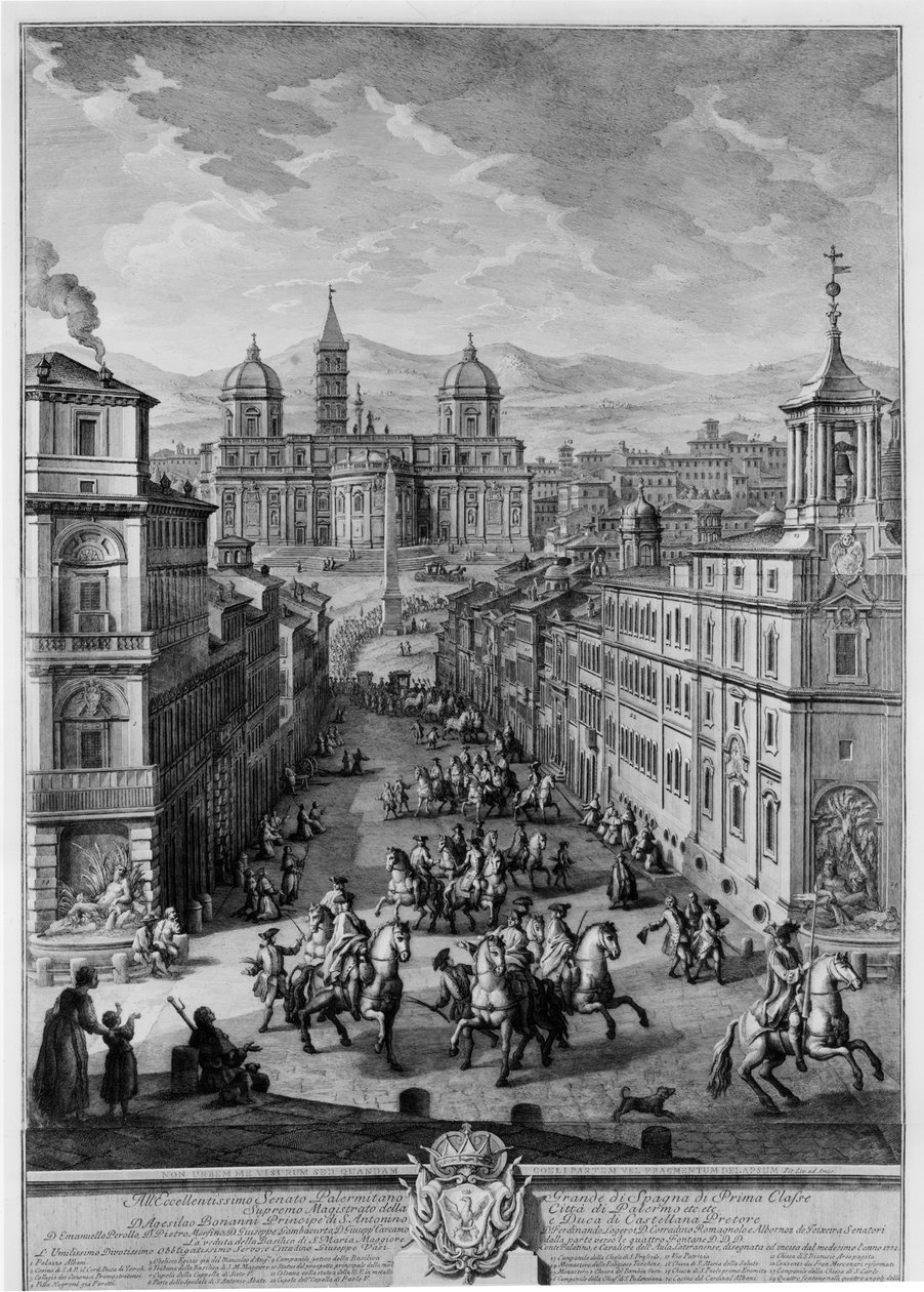 Santa Maria Maggiore od strony Piazza delle Quattro Fontane autorstwa Giuseppe Vasi