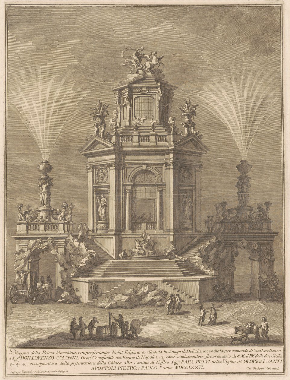 Prima Macchina dla Chin z 1776 r.: Pałac przyjemności autorstwa Giuseppe Vasi, after Giuseppe Palazzi