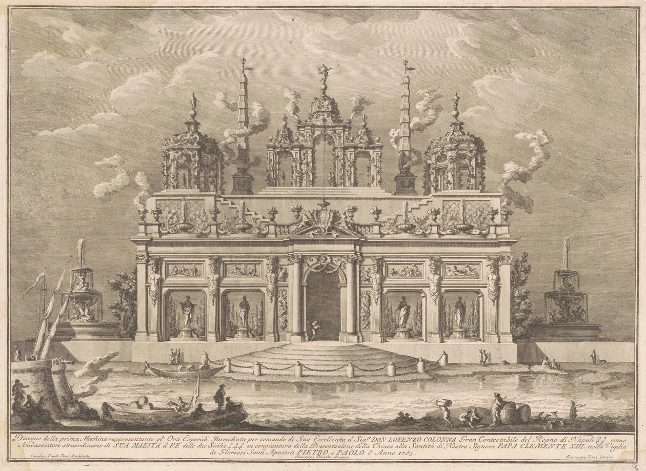 Prima Macchina dla Chin z 1765 r.: Ogród Hesperyd autorstwa Giuseppe Vasi, after Giuseppe Palazzi, after Paolo Posi