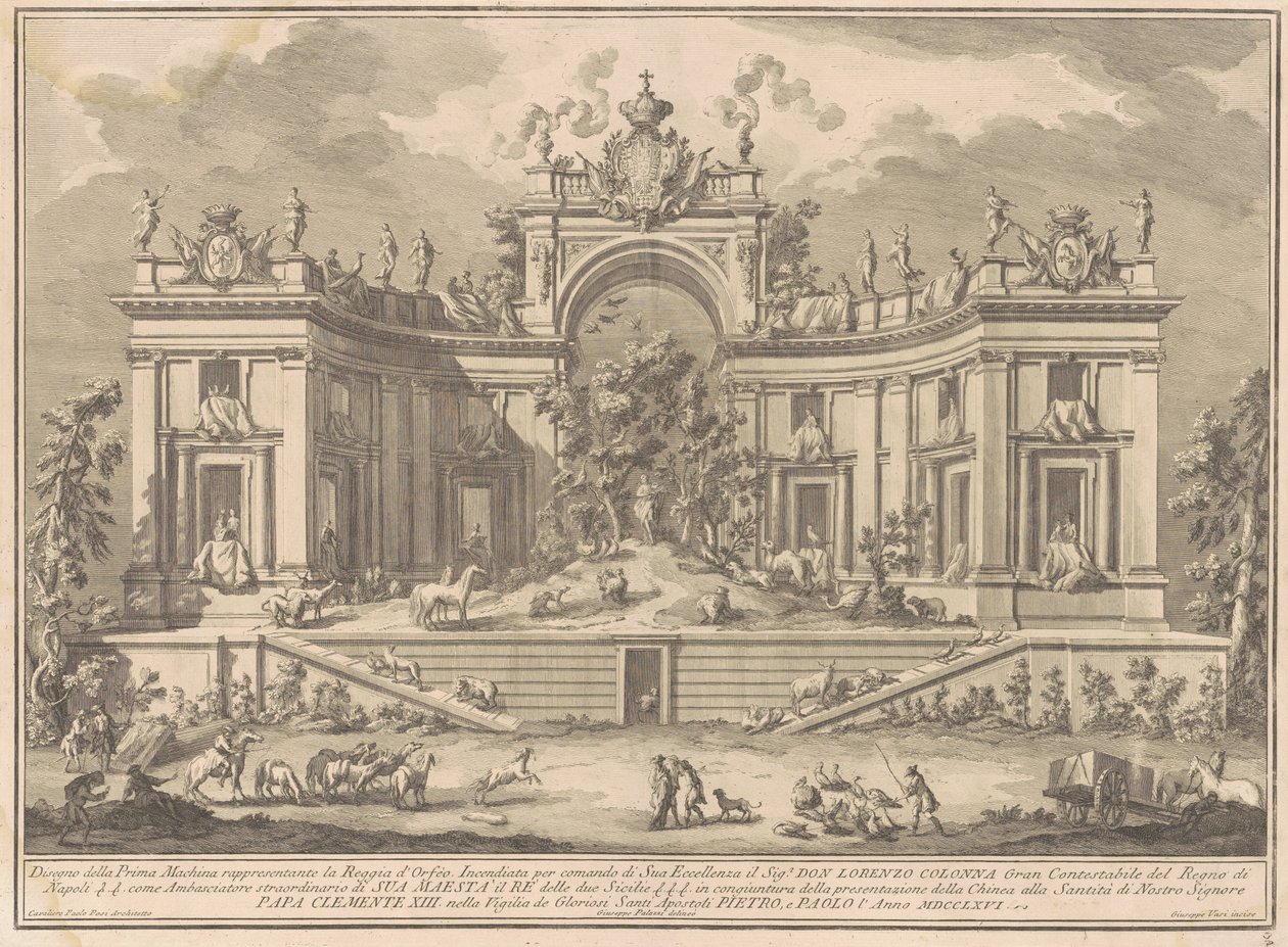 Prima Macchina dla Chin z 1766 r.: Pałac Orfeusza autorstwa Giuseppe Vasi, after Giuseppe Palazzi, after Paolo Posi