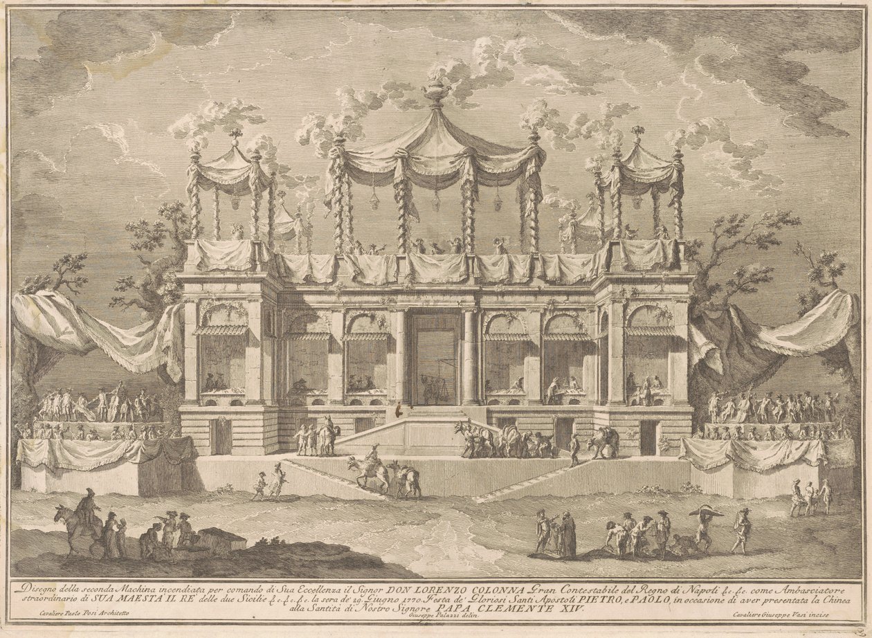 Seconda Macchina dla Chin z 1770 r.: Portyk targu rybnego autorstwa Giuseppe Vasi, after Giuseppe Palazzi, after Paolo Posi