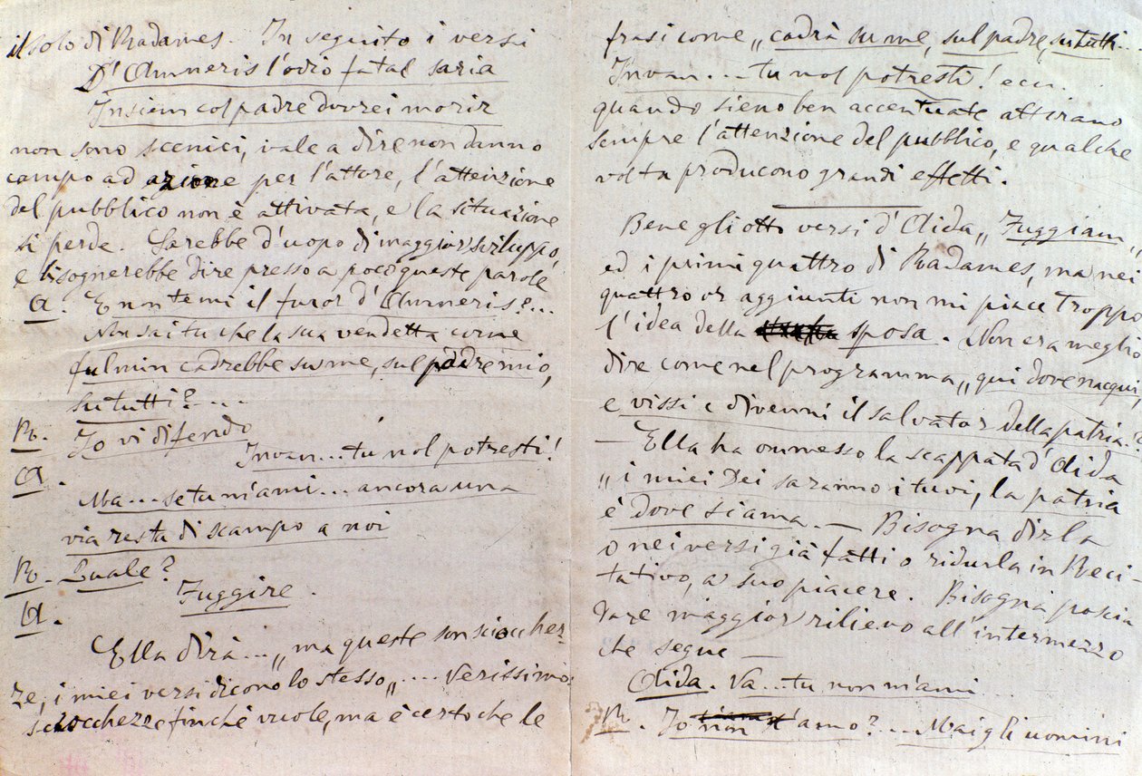 Odręczny list Giuseppe Verdiego do autora librett Aidy Antonio Ghislanzoni autorstwa Giuseppe Verdi