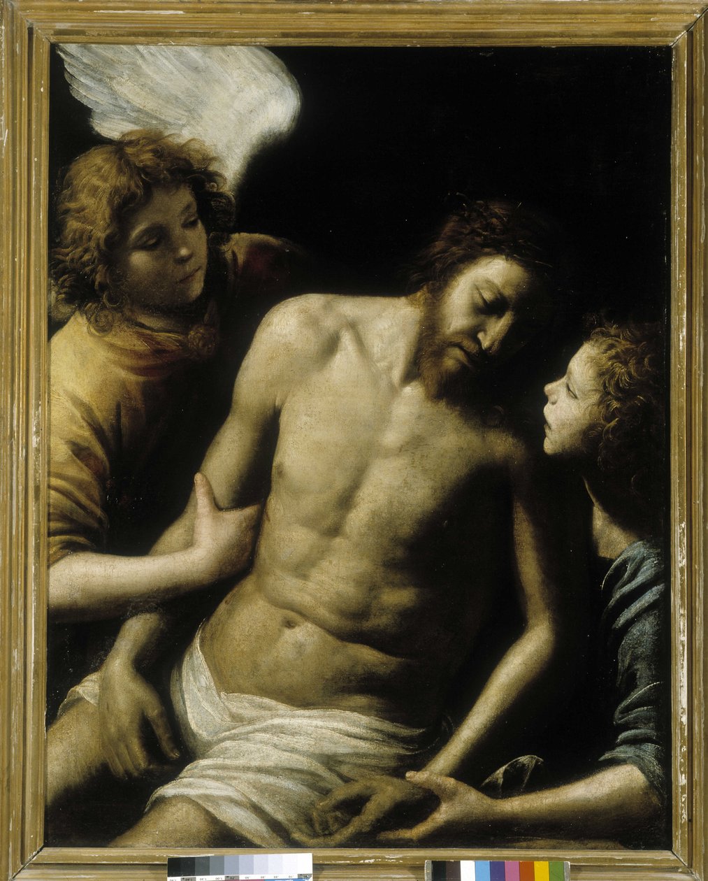 Zmarły Chrystus wspierany przez dwóch aniołów autorstwa Giuseppe Vermiglio