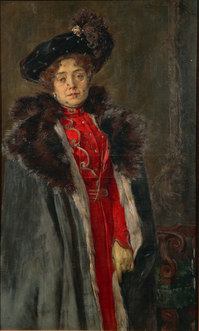 Portret żony – Giuseppe Vizzotto Alberti, olej na płótnie autorstwa Giuseppe Vizzotto Alberti