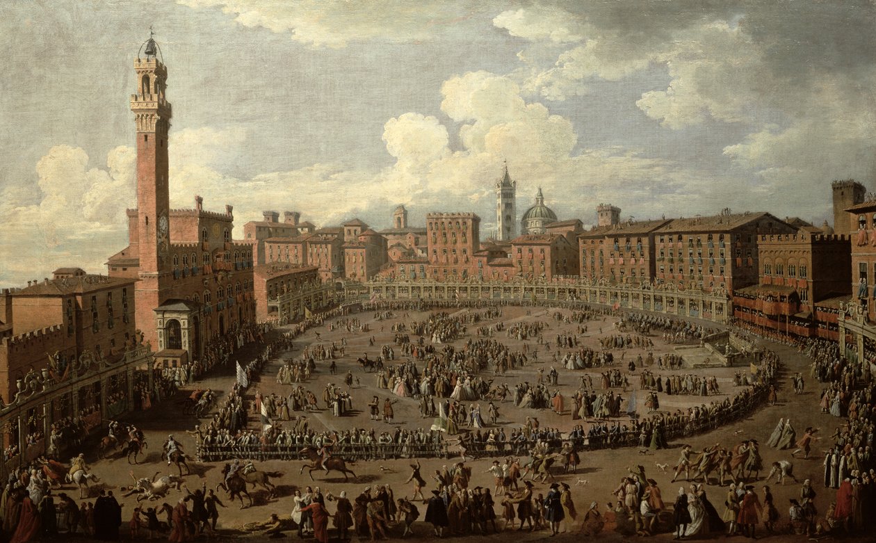 Palio, Piazza del Campo, Siena autorstwa Giuseppe Zocchi