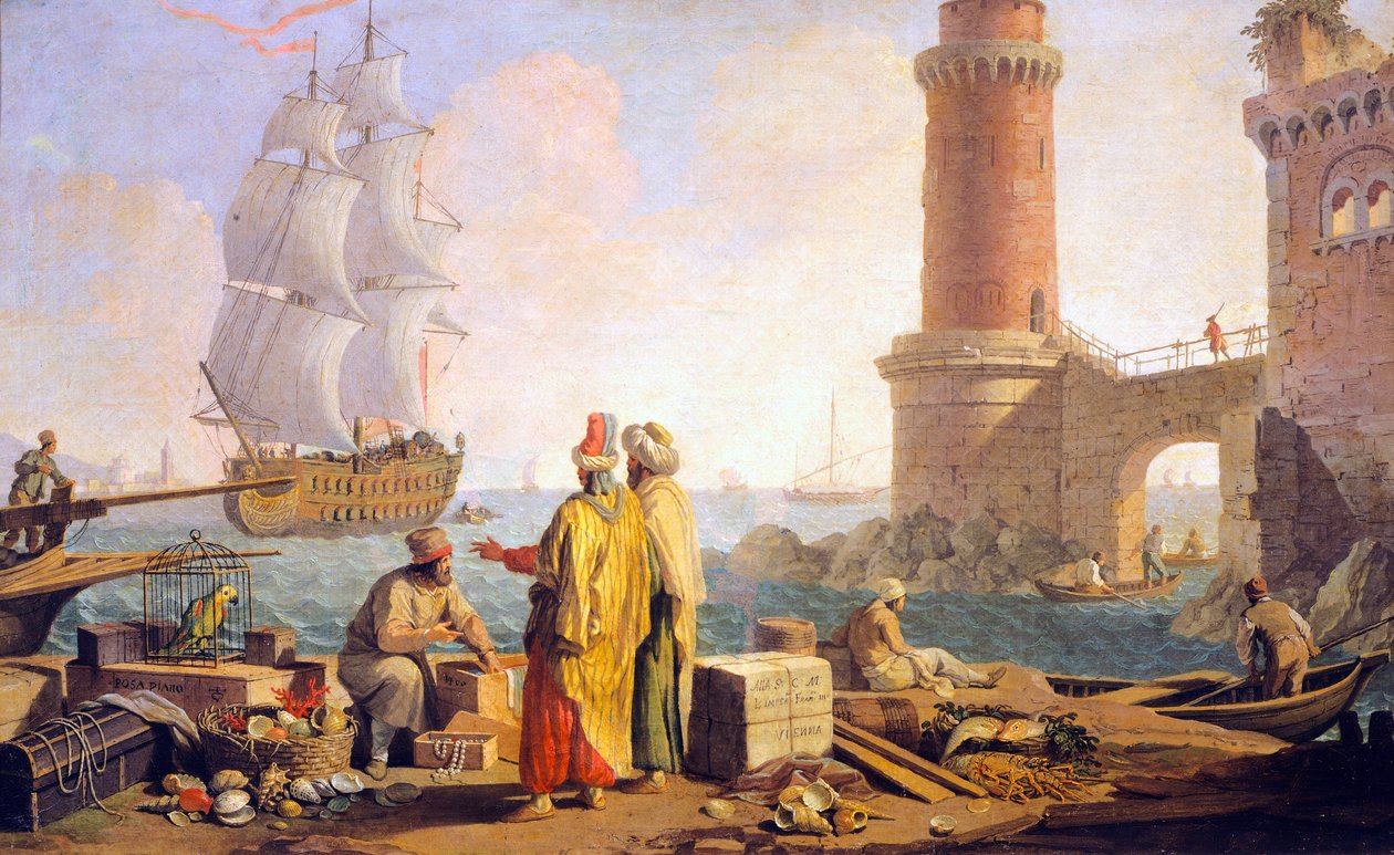 Widok na port w Livorno autorstwa Giuseppe Zocchi