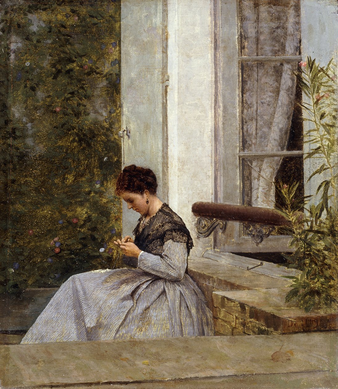 Kobieta szydełkująca, autorstwa Giuseppe or Joseph de Nittis
