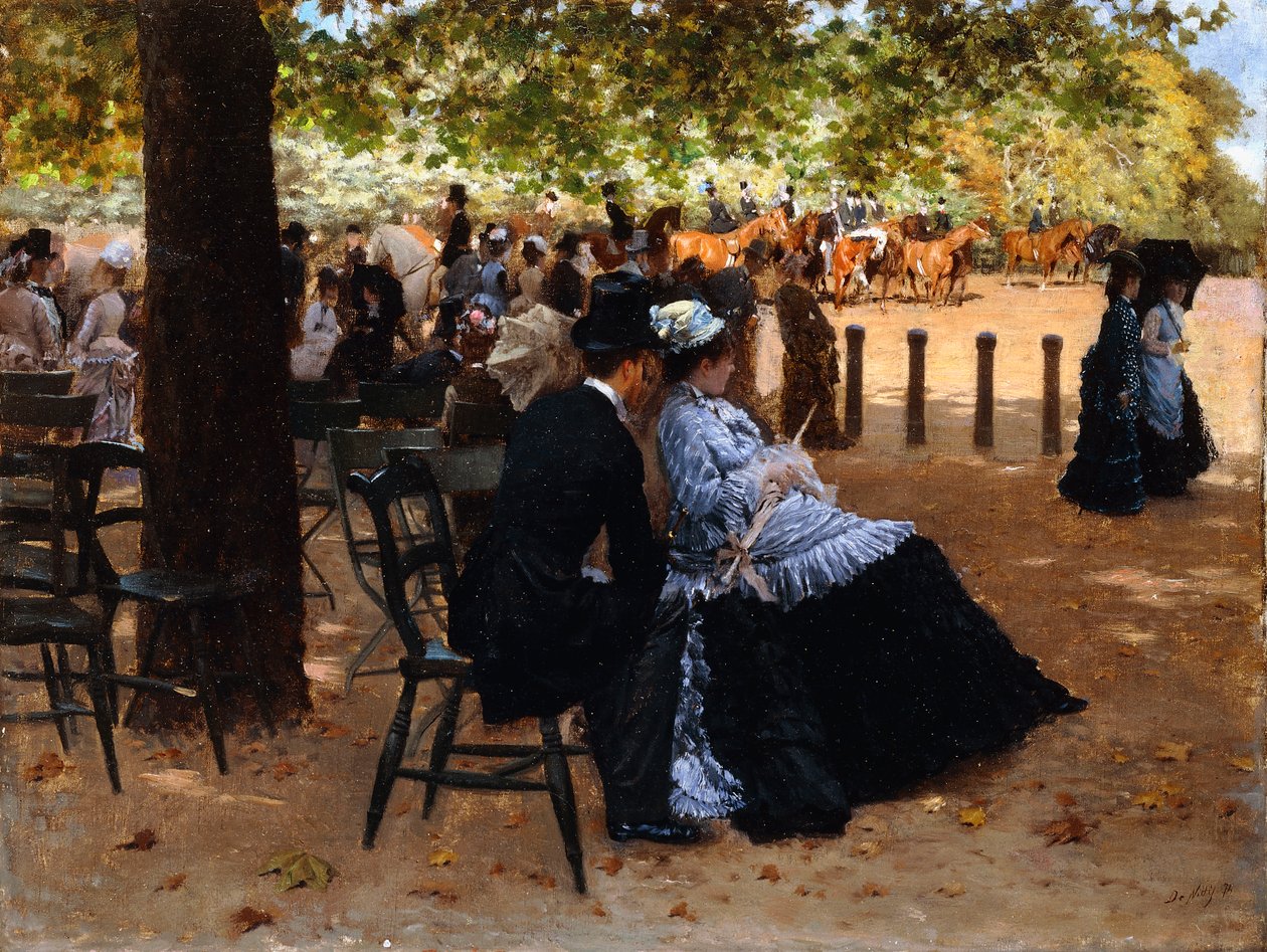 Na torze wyścigowym, 1874 autorstwa Giuseppe or Joseph de Nittis