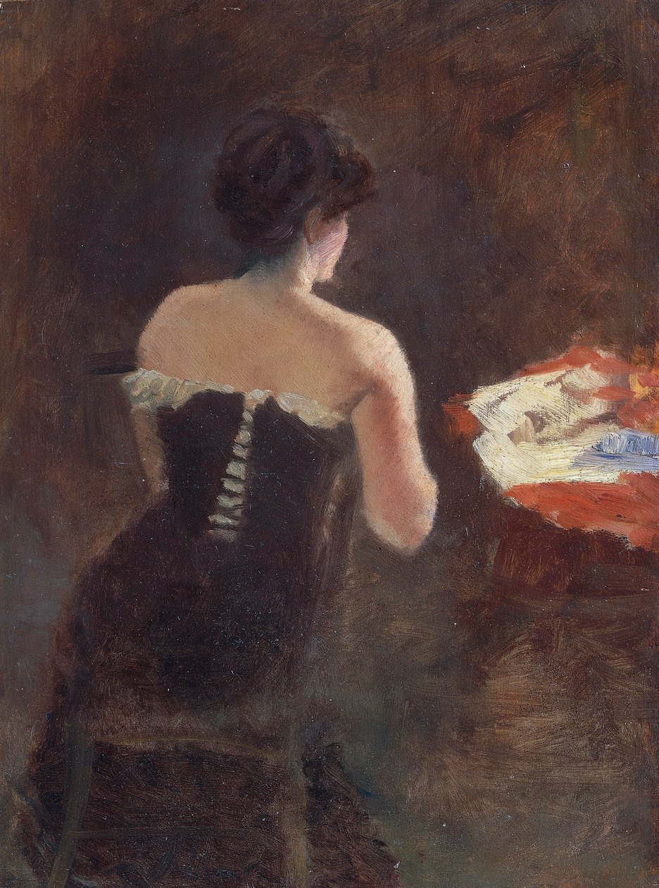 Plecy Pani autorstwa Giuseppe or Joseph de Nittis