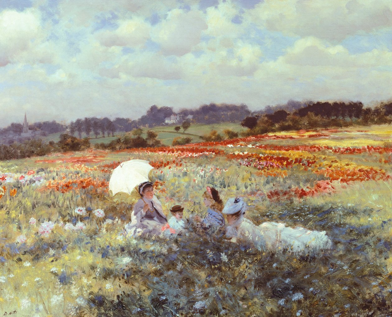 Pola pod Londynem, autorstwa Giuseppe de Nittis (1846-1884). autorstwa Giuseppe or Joseph de Nittis
