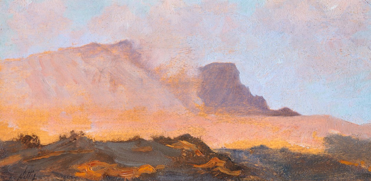 Fumarole z Wezuwiusza, około 1871, Giuseppe De Nittis (1846-1884), olej na płótnie autorstwa Giuseppe or Joseph de Nittis