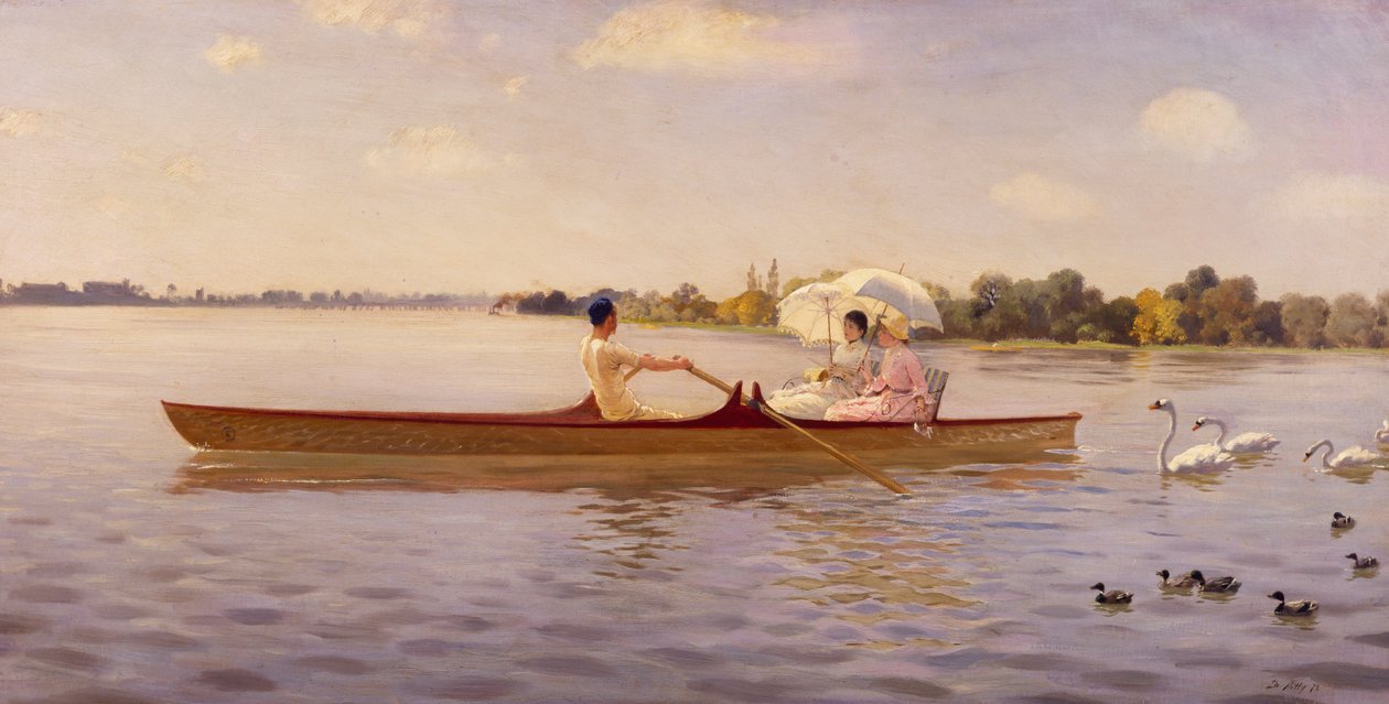 Na Tamizie – Giuseppe de Nittis (1846-1884) autorstwa Giuseppe or Joseph de Nittis
