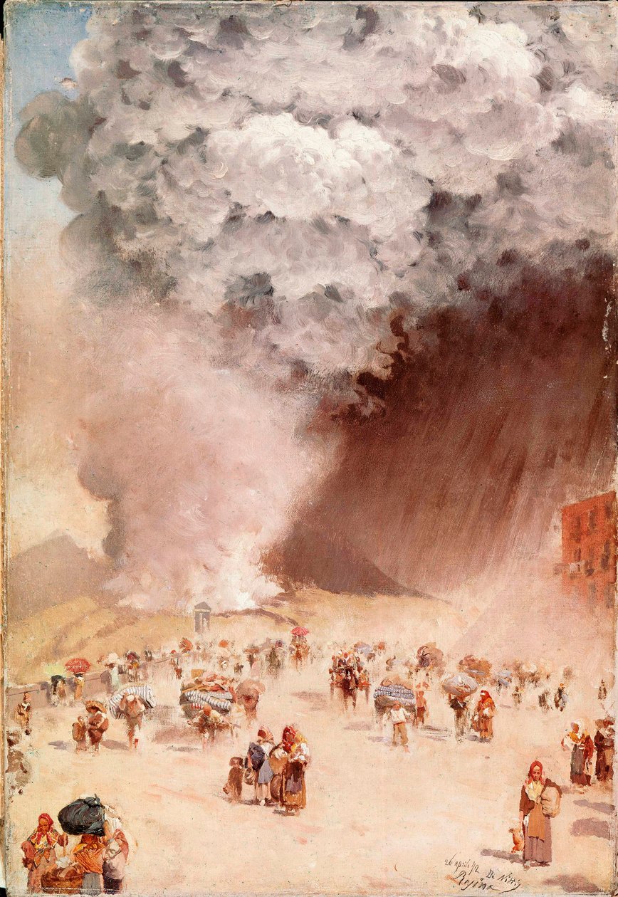 Deszcz popiołów lub „”erupcja Vesuve”” Obraz Giuseppe De Nittis autorstwa Giuseppe or Joseph de Nittis