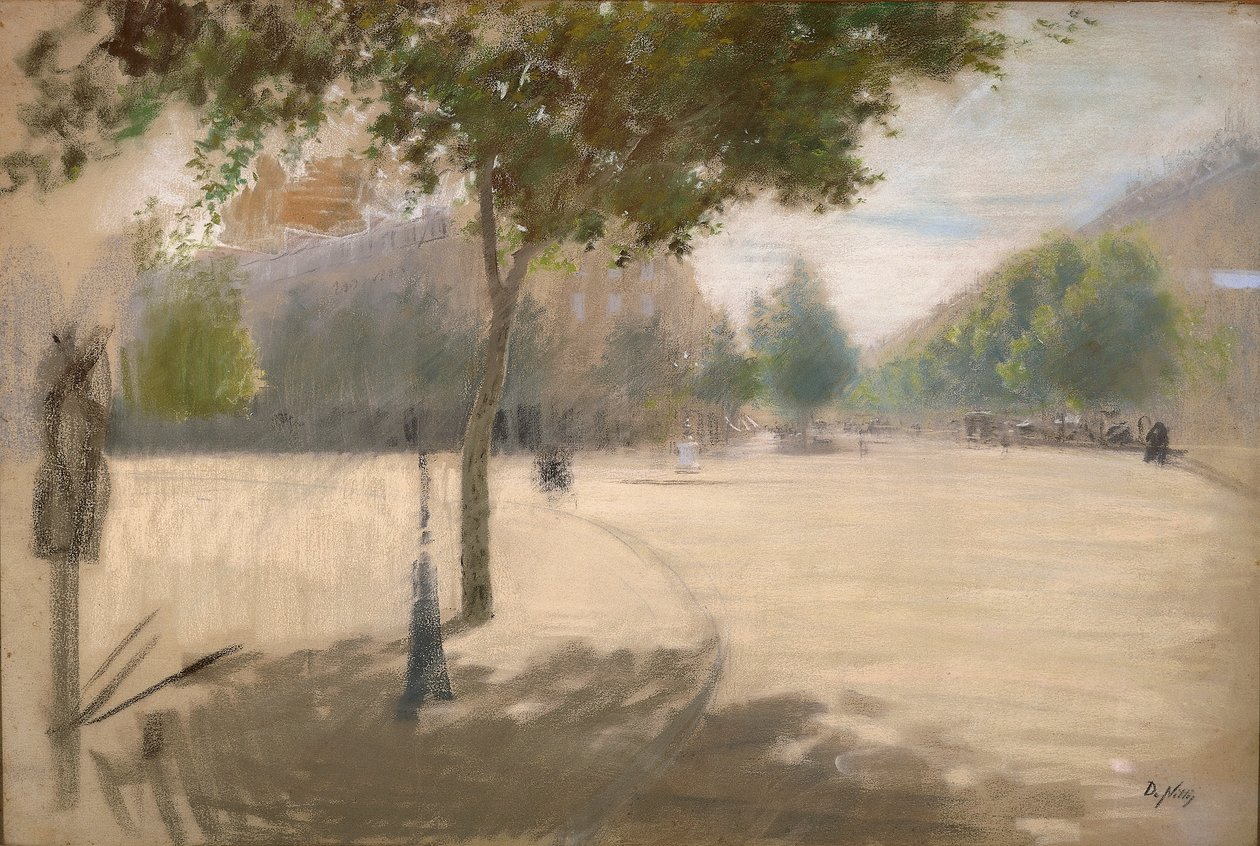 Słoneczny kwadrat (olej na płótnie) autorstwa Giuseppe or Joseph de Nittis