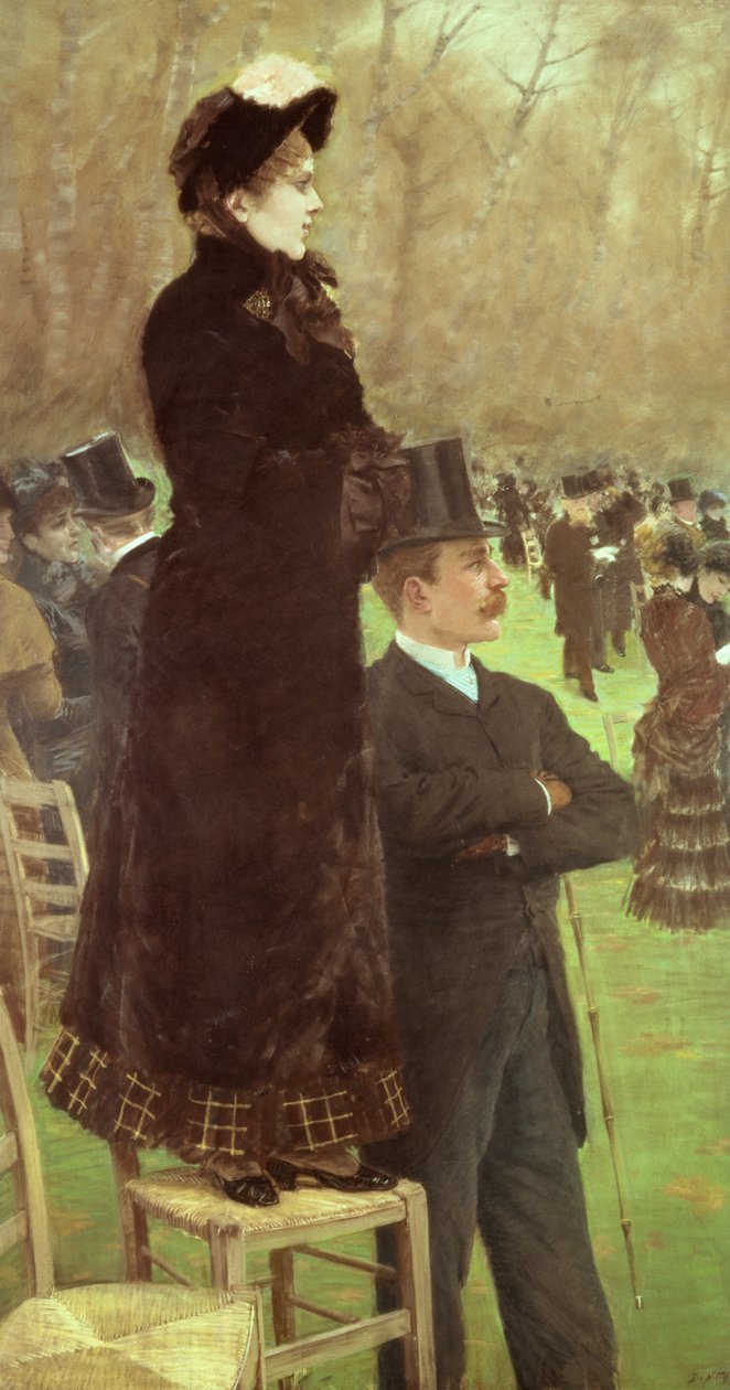 Wyścigi w Auteuil, Paryż (olej na płótnie) autorstwa Giuseppe or Joseph de Nittis
