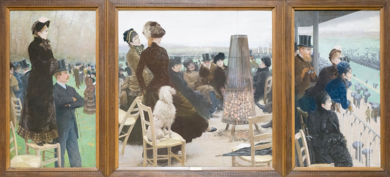Wyścigi w Lasku Bulońskim autorstwa Giuseppe or Joseph de Nittis