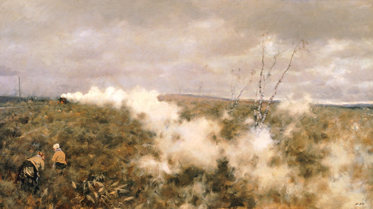 Pociąg mija autorstwa Giuseppe or Joseph de Nittis