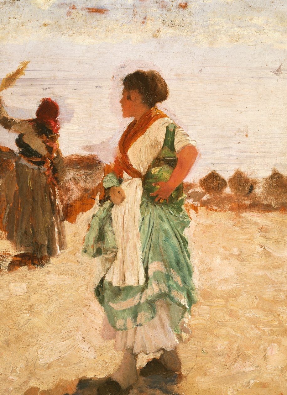 Oczekiwanie (olej na płótnie) autorstwa Giuseppe or Joseph de Nittis