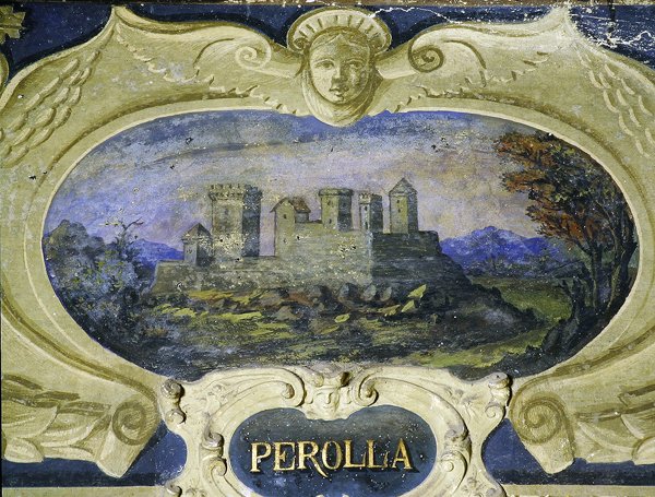 Perolla, z serii kartuszów przedstawiających wizerunki rezydencji hrabiego Pannochieschi d
