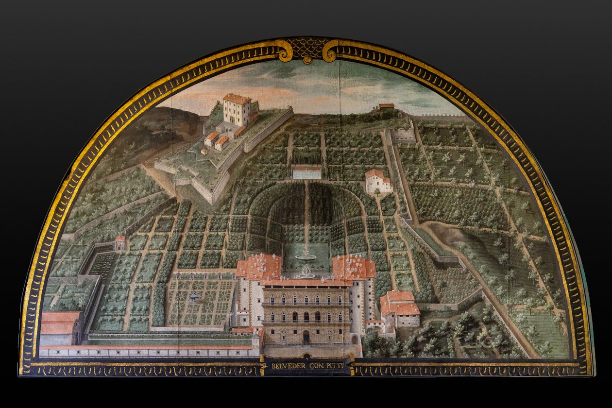Pałac Pitti, ogrody Buboli i fort Belvedere we Florencji autorstwa Giusto Utens