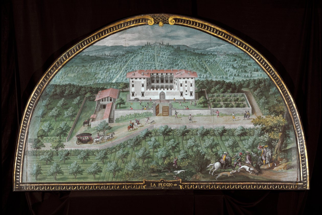 Widok Villa La Peggio niedaleko Florencji, Włochy (Tempera autorstwa Giusto Utens