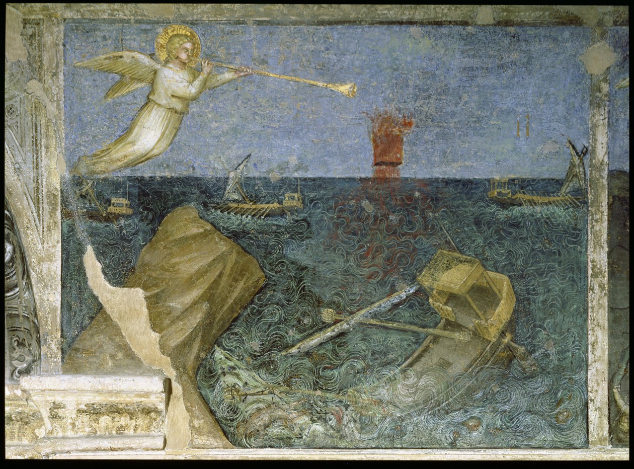 Drugi anioł apokalipsy wywołujący burzę, 1360-70 autorstwa Giusto di Giovanni de Menabuoi