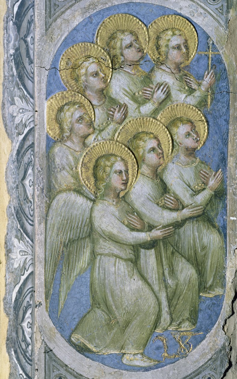 Siedem aniołów apokalipsy otrzymuje siedem flaszek, 1360-70 autorstwa Giusto di Giovanni de Menabuoi