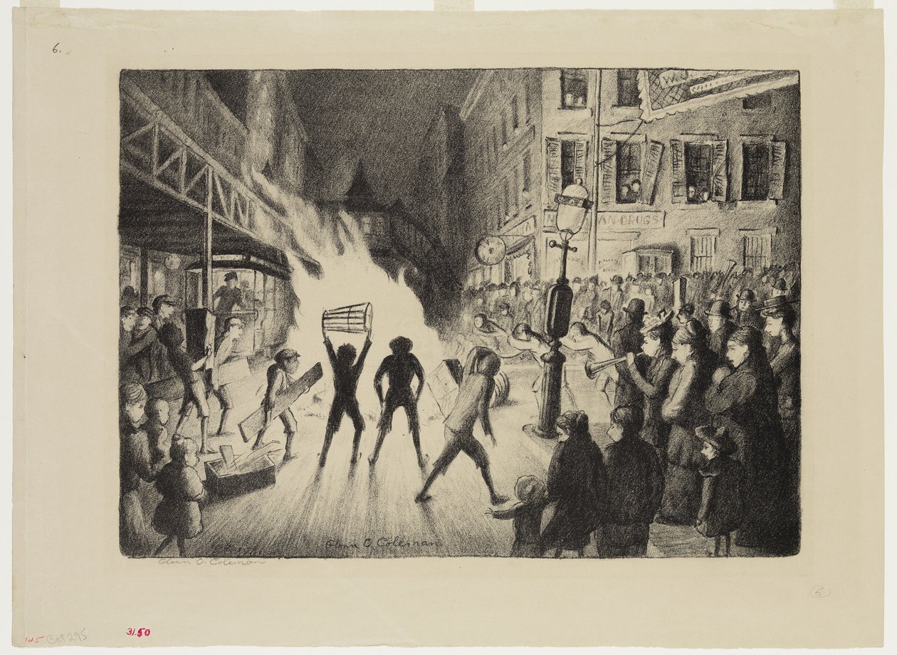 Nocne ognisko wyborcze, 1928 autorstwa Glenn O Coleman
