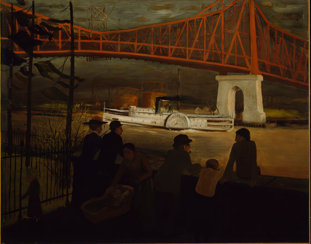 Most Queensboro, East River, ok. 1930 r. 1910. autorstwa Glenn O Coleman
