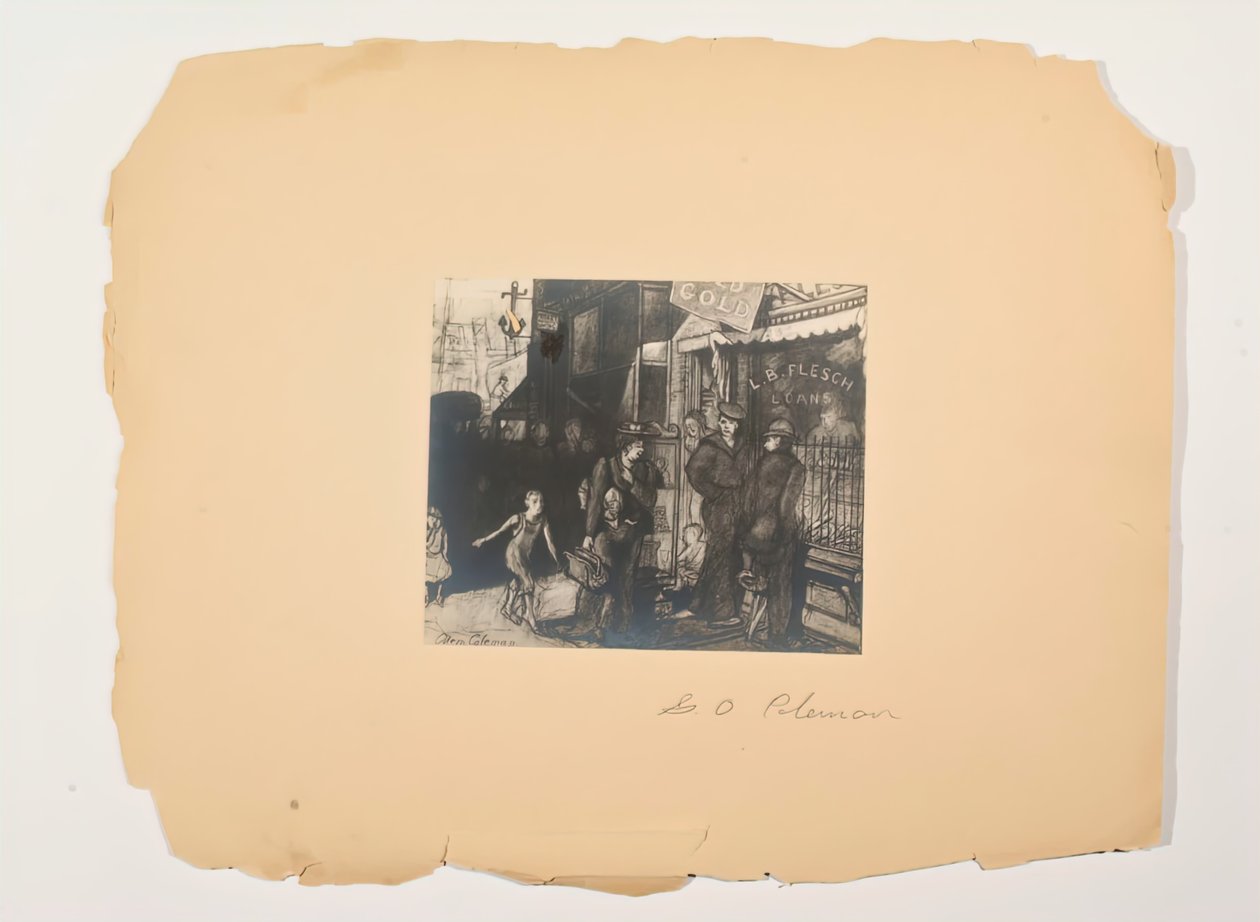 Sceny z życia ludu, teka bez tytułu, ok. godz. 1905-1906. autorstwa Glenn O Coleman