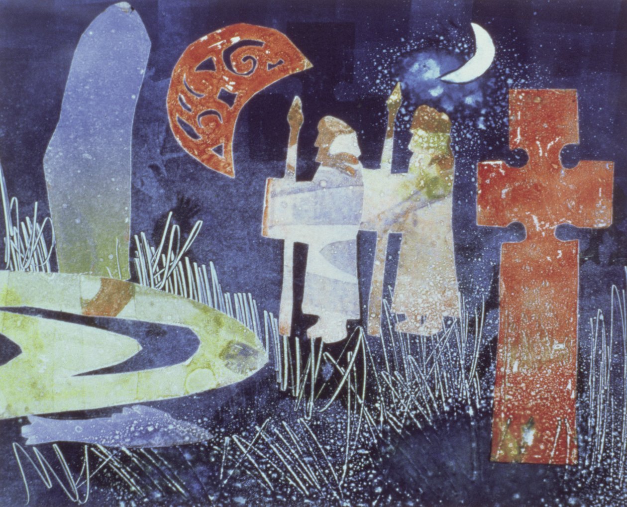 Noc Świętojańska, 1994 (monotypia) autorstwa Gloria Wallington