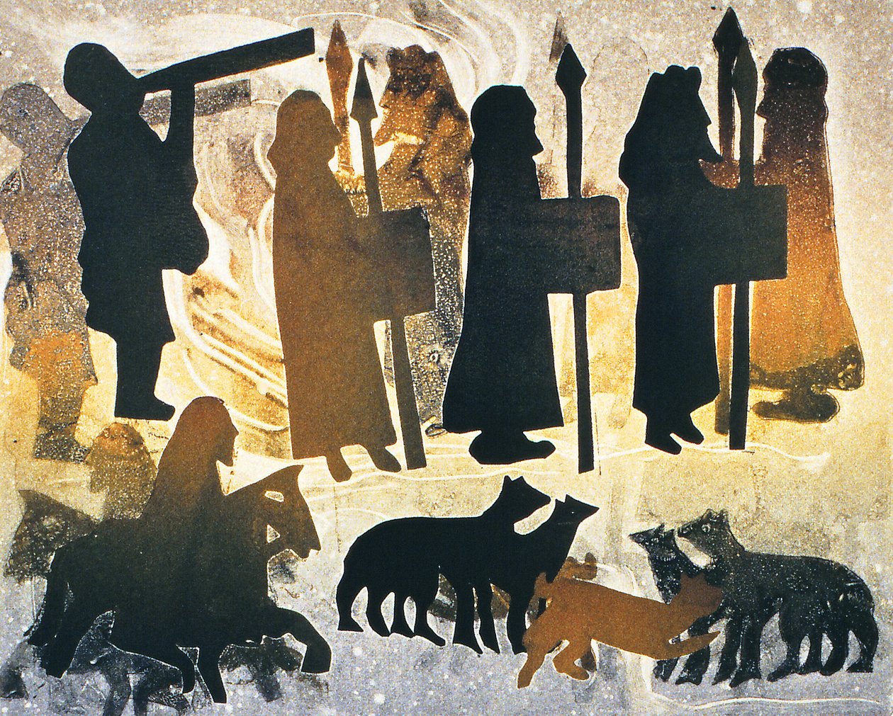 Piktyjska podróż, 2000 (monoprint) autorstwa Gloria Wallington