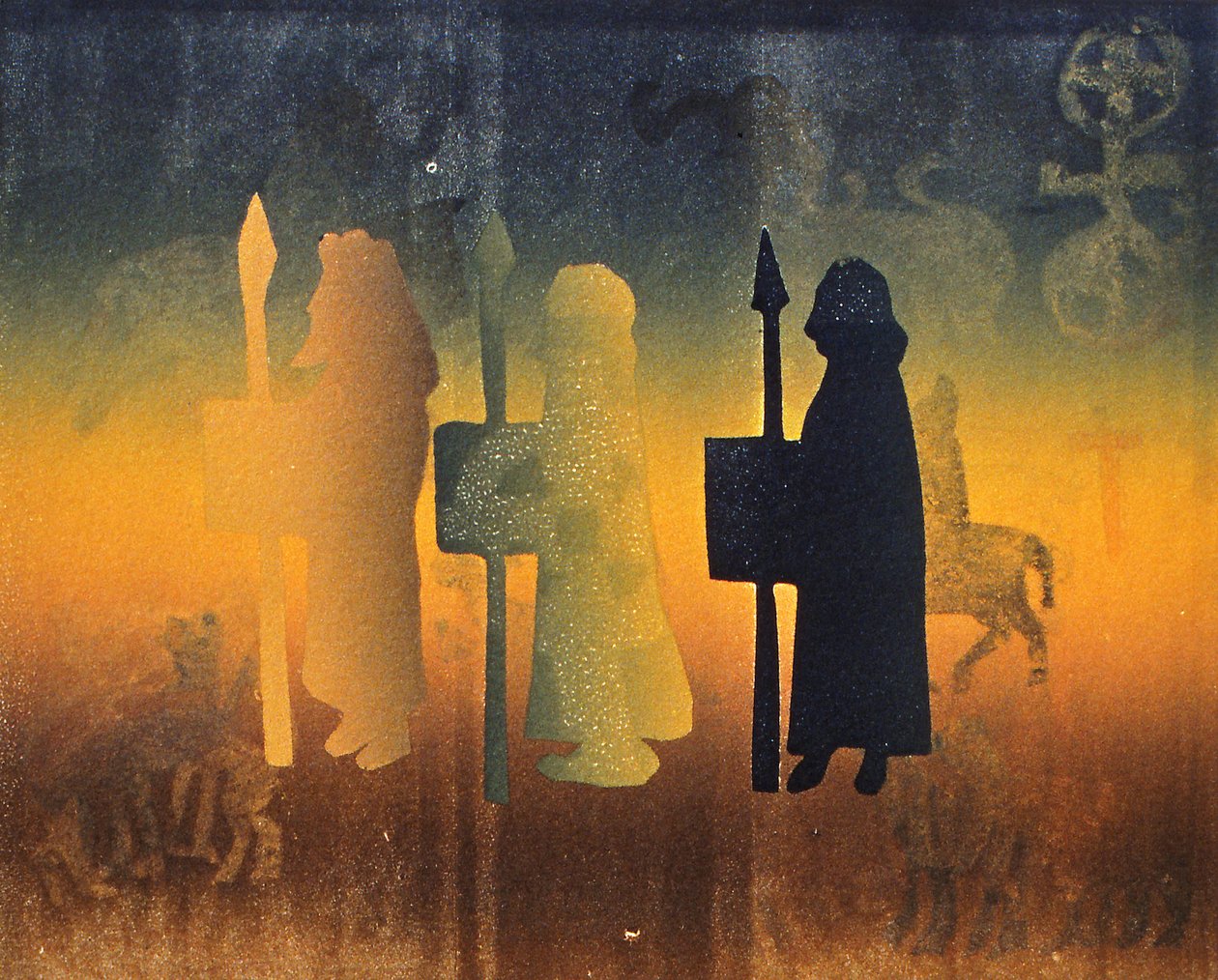 Święta ziemia, 2000 (monodruk) autorstwa Gloria Wallington