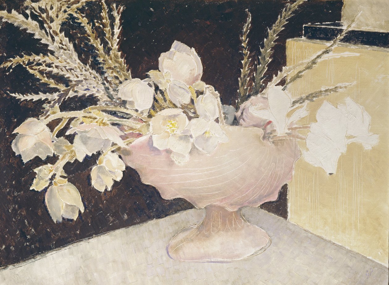 Cyklamen i róże bożonarodzeniowe, 1934 autorstwa Glyn Warren Philpot