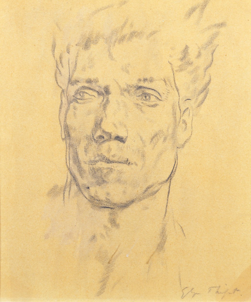 Głowa mężczyzny, ok. 1920 (węgiel na papierze) autorstwa Glyn Warren Philpot