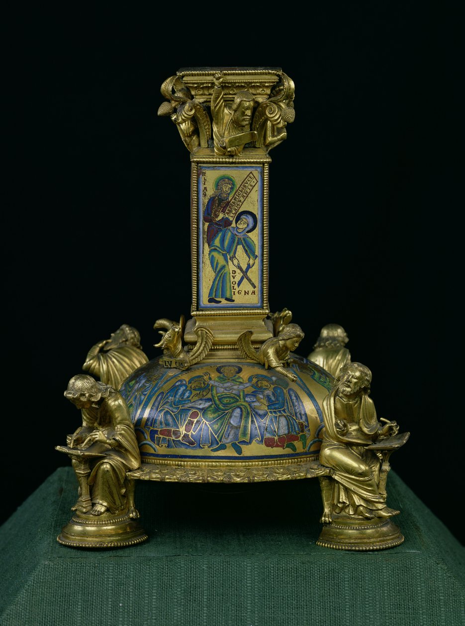 Baza krzyża św. Bertina, z opactwa Saint-Bertin, ok.1180 (brąz pozłacany i emalia champleve) (patrz także 232624-25 i 232839) autorstwa Godefroid de Huy