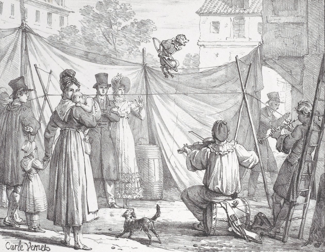 Małpa i lampart Małpa, 1818. autorstwa Godefroy Engelmann