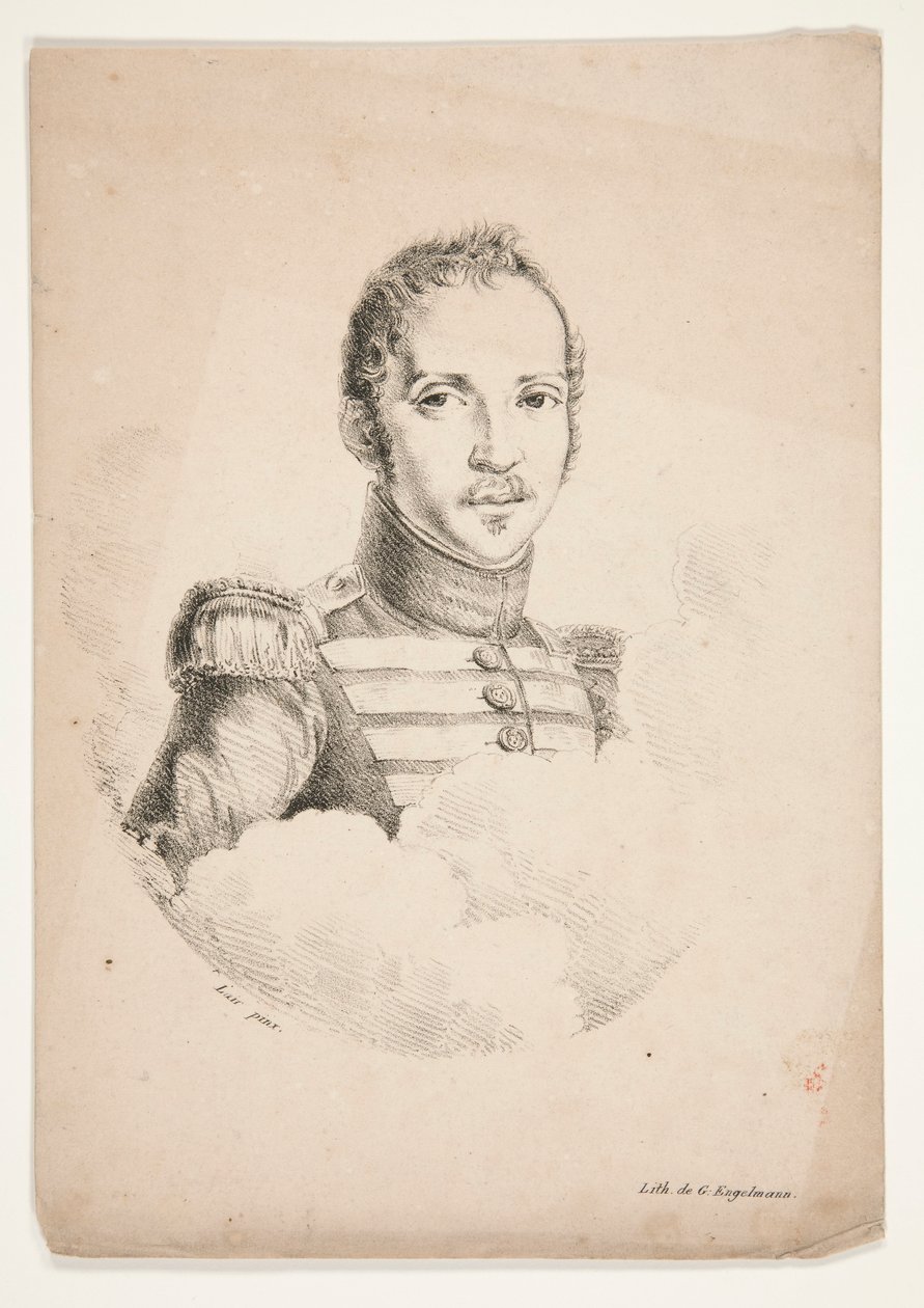 Nieznany (Portret żołnierza w popiersiu) autorstwa Godefroy Engelmann