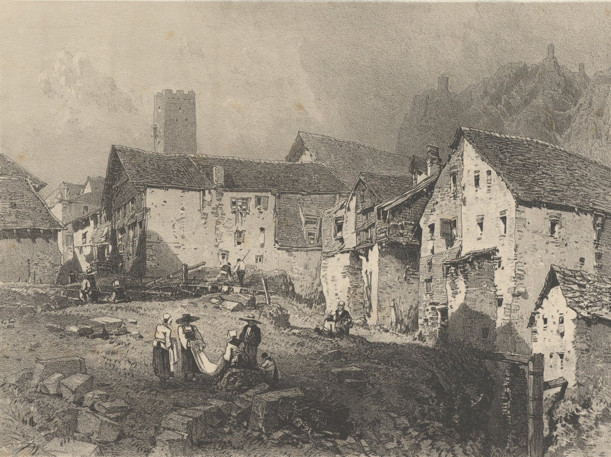 Widok na wioskę górską, ca. 1829-33. autorstwa Godefroy Engelmann