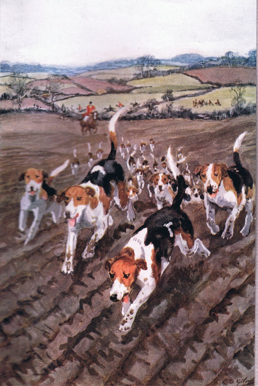 In Utrumumque Paratus: W grzechotanie dobry galop z ogarów i koni, z Poems of Adam Lindsay Gordon opublikowane przez T. N. Foulis, 1912 autorstwa Godfrey Douglas Giles