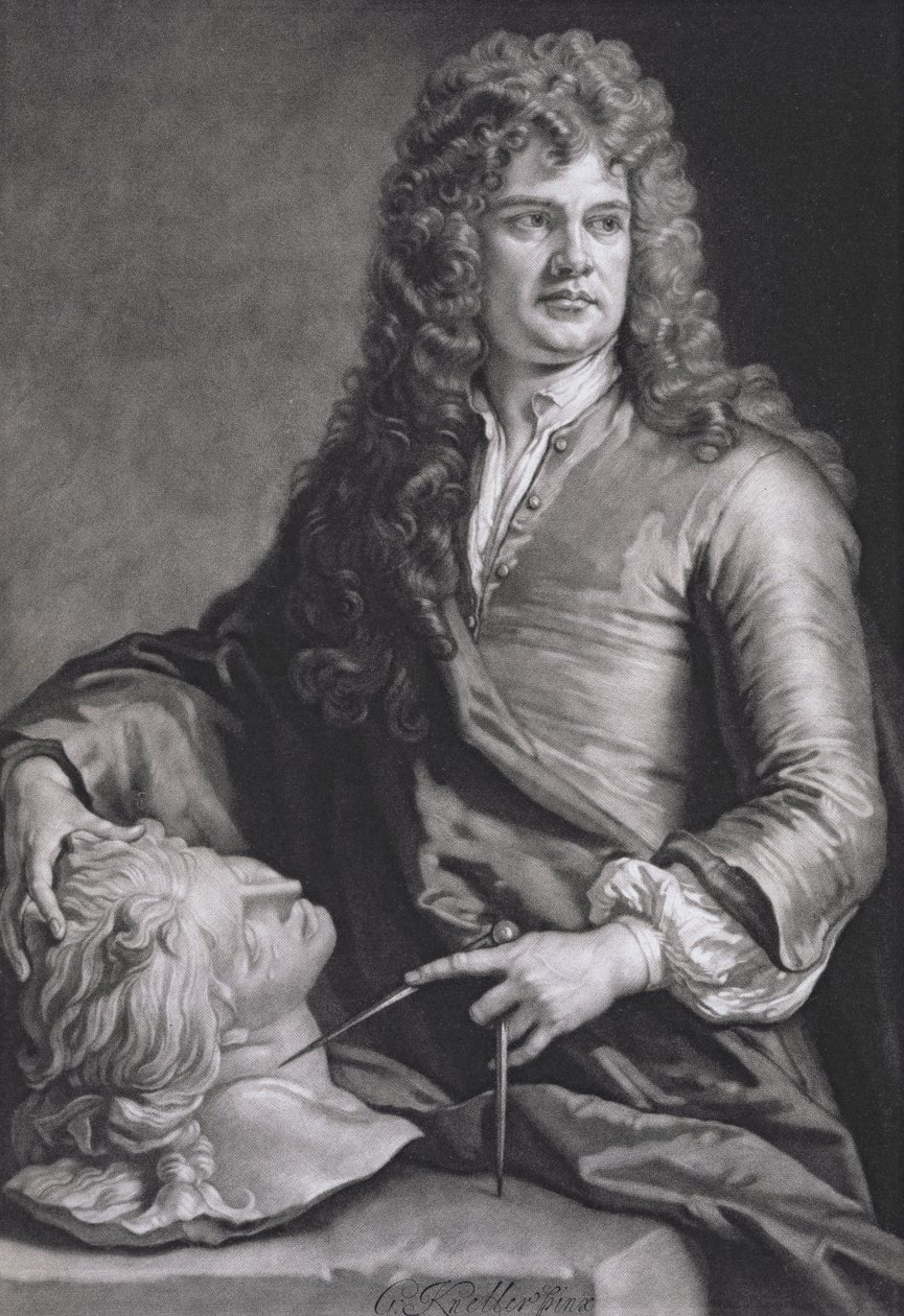 Szczerzące zęby Gibbons (1648-1721) autorstwa Godfrey Kneller