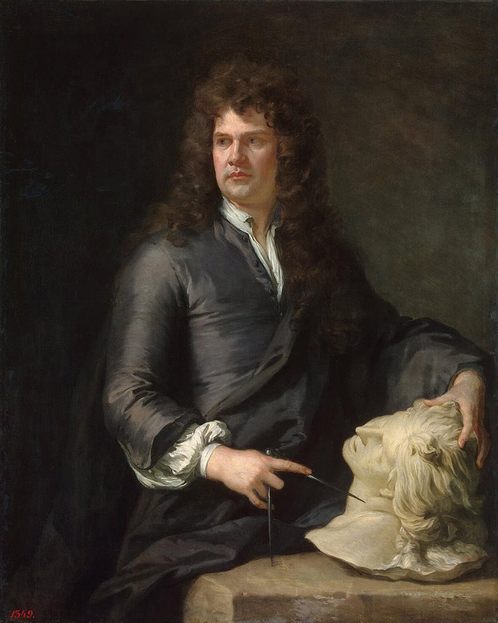 Szczerzące zęby Gibbons, c.1690 autorstwa Godfrey Kneller