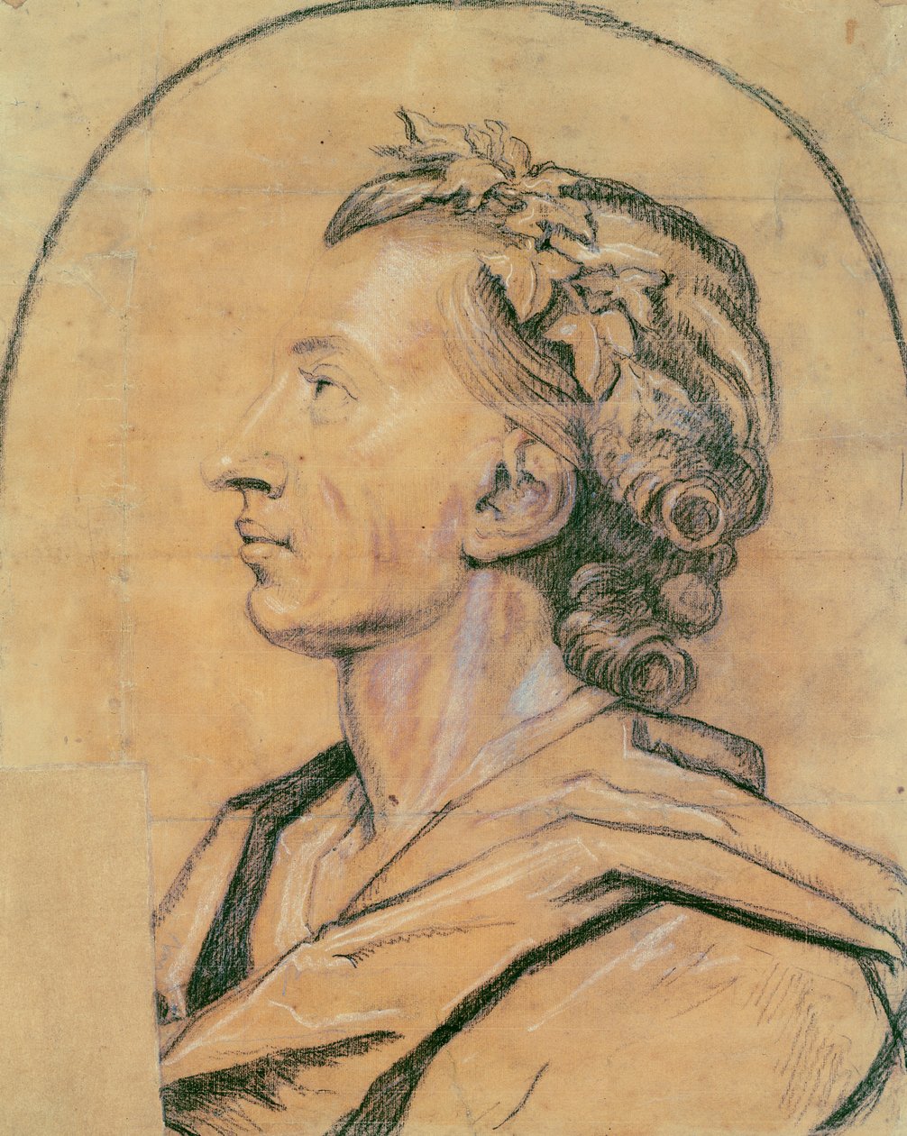 Portret Aleksandra Pope (węgiel i biała kreda na papierze) autorstwa Godfrey Kneller