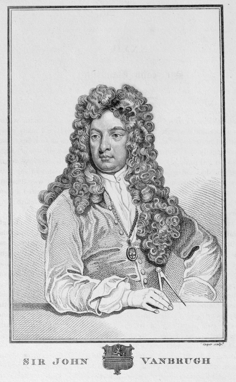 Sir John Vanbrugh (1664-1726), ryty przez Richarda Coopera autorstwa Godfrey Kneller
