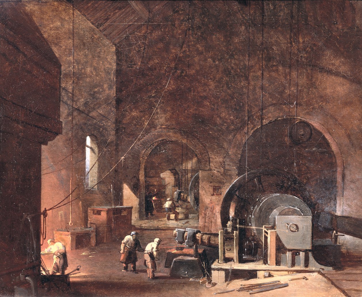 Wnętrze huty, ok.1850-60 autorstwa Godfrey Sykes