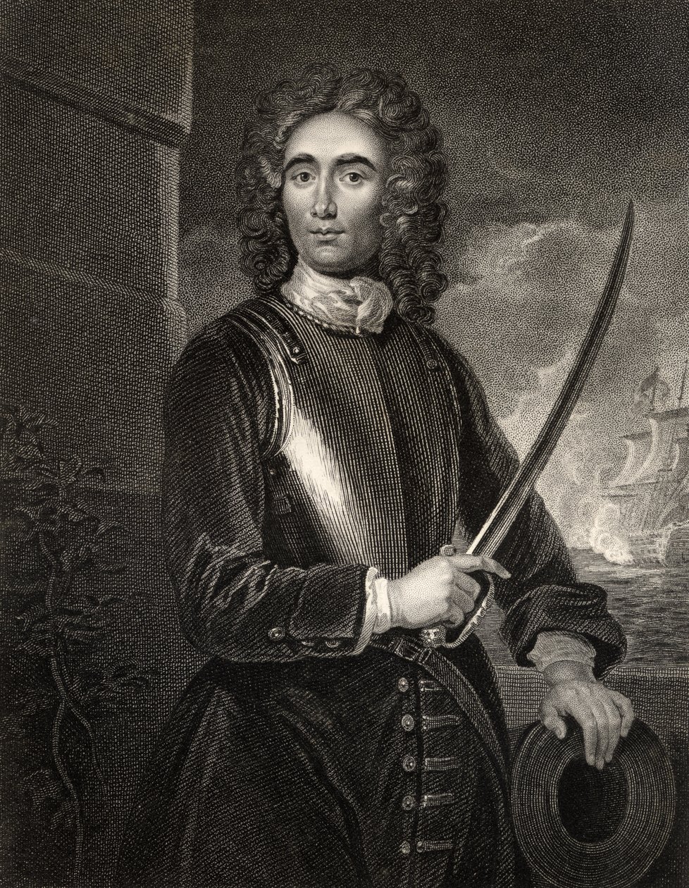John Benbow, ryty WT Mote, z „The National Portrait Gallery, Volume IV”, wydana ok. 1820 (lito) autorstwa Godfrey (after) Kneller