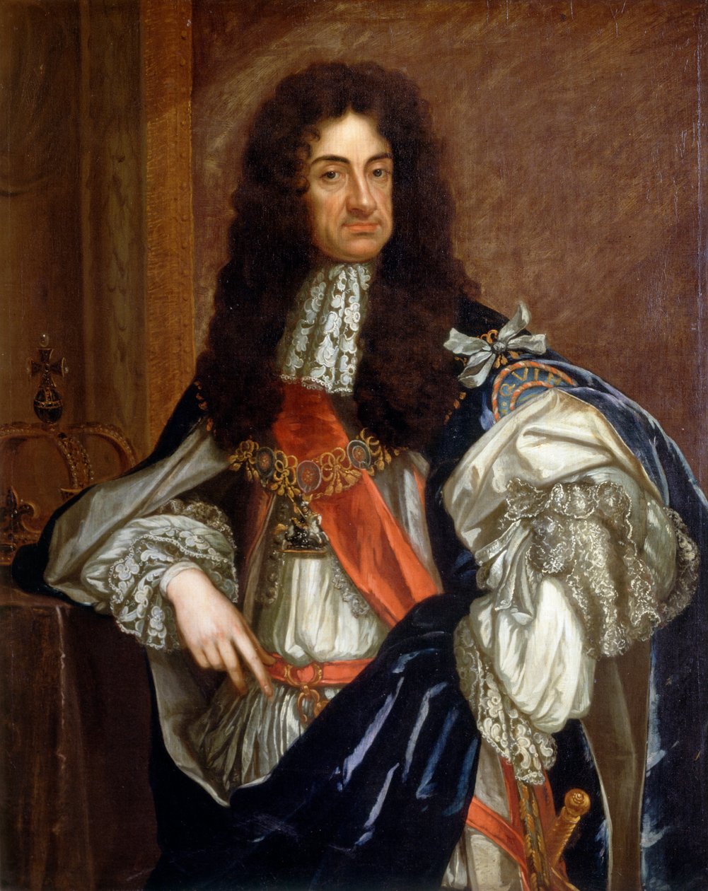 Karol II (olej na płótnie) autorstwa Godfrey (studio of) Kneller